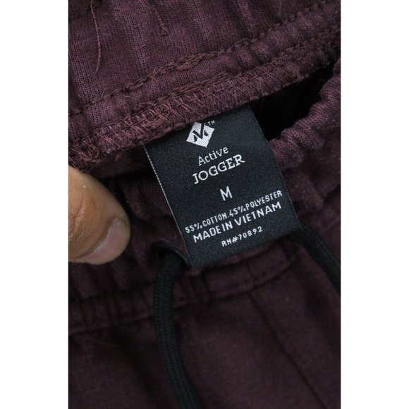 Active Jogger Pants Mens Dark Red Drawstring Sweatpants Outdoor Size Medium M - Picture 6 of 9
